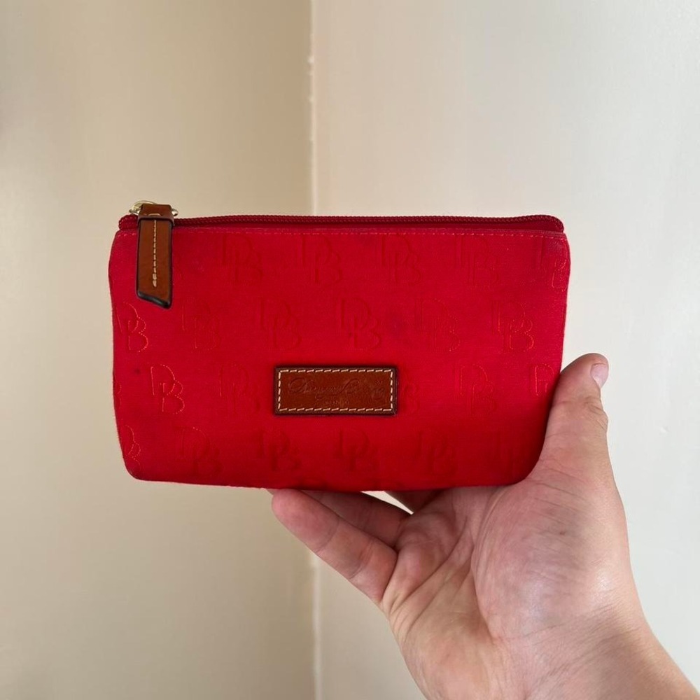 Y2K 2000s Dooney and Bourke Red Monogram Clutch / Coin Purse